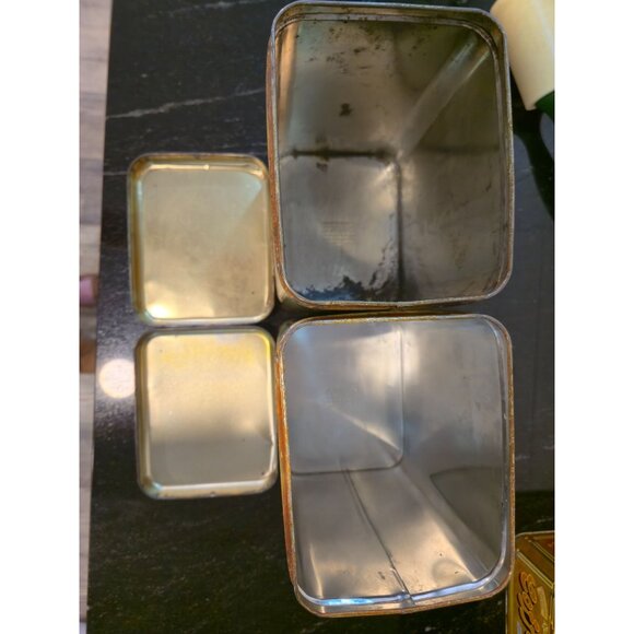 Retro Kitchen Tin Canister Set Coffee, Tea, Sugar & Flour Tins Vintage 1970s Sty - Picture 13 of 16